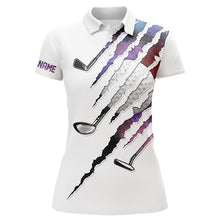 Load image into Gallery viewer, White Golf Polo Shirt for Women Custom golf clubs golf attire for ladies, gifts for golf lovers NQS8581