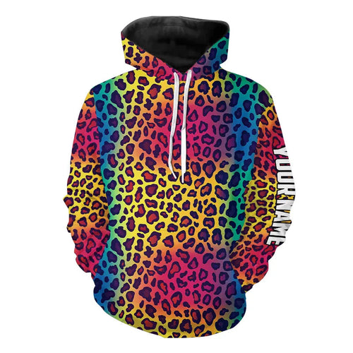 Colorful Rainbow leopard pattern Golf Hoodies custom golf attire golfing gifts NQS9299