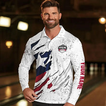 Load image into Gallery viewer, Personalized Texas Flag Grunge pattern Bowling Shirts For Men Custom Texas Bowling Team Jerseys NQS9468