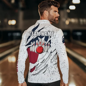 Personalized Texas Flag Grunge pattern Bowling Shirts For Men Custom Texas Bowling Team Jerseys NQS9468