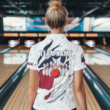 Load image into Gallery viewer, Personalized Texas Flag Grunge pattern Bowling Shirts For Women Custom Texas Bowling Team Jerseys NQS9468