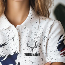 Load image into Gallery viewer, Personalized Texas Flag Grunge pattern Womens Golf Polo Shirt Custom patriotic Texas Golf Team Jerseys NQS9469