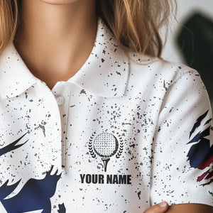 Personalized Texas Flag Grunge pattern Womens Golf Polo Shirt Custom patriotic Texas Golf Team Jerseys NQS9469