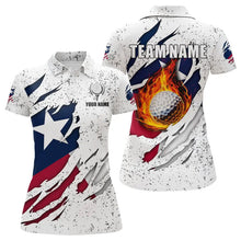 Load image into Gallery viewer, Personalized Texas Flag Grunge pattern Womens Golf Polo Shirt Custom patriotic Texas Golf Team Jerseys NQS9469