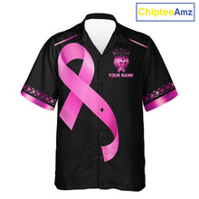 Load image into Gallery viewer, Black and Pink ribbon Breast Cancer Bowling ball Button-up Shirt Custom Hawaiian Bowling Team jerseys NQS11691