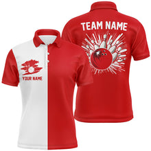 Load image into Gallery viewer, Red and white Retro Bowling shirts For Men Custom team bowling jerseys gift for Bowlers NQS7560