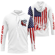 Load image into Gallery viewer, American flag Striped bass fishing personalized patriotic UV Protection Striper Fishing Shirts for men NQS5592
