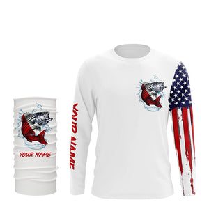 American flag Striped bass fishing personalized patriotic UV Protection Striper Fishing Shirts for men NQS5592