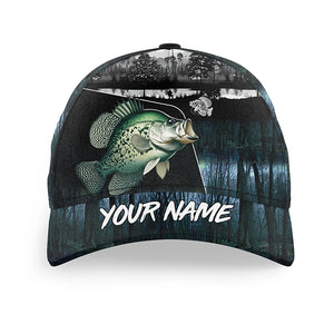 Crappie Fishing blue camo jerseys custom long sleeve hooded fishing shirts uv protection, fishing hats NQS3686