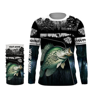 Crappie Fishing blue camo jerseys custom long sleeve hooded fishing shirts uv protection, fishing hats NQS3686