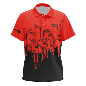 Red and black golf clubs Kid golf polo shirts custom golf attire for Kid, unique golf gifts NQS8585