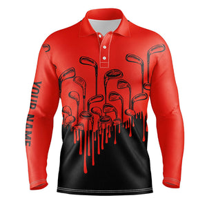 Red and black golf clubs Mens golf polo shirts custom male golf attire for men NQS8585