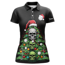 Load image into Gallery viewer, Funny Skull Golf Christmas Tree Women golf polo shirt custom ladies golf tops Christmas golf gifts NQS8838