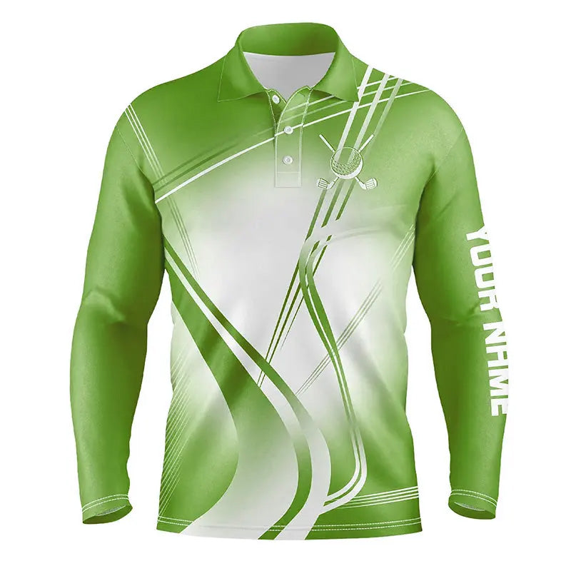 Green Mens Golf Polo Shirts Custom Name Golf Shirts For Men Personalized Golfer Gifts NQS9079