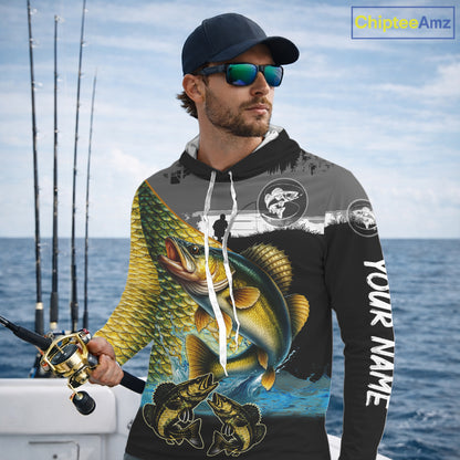 Walleye fishing scales customize performance long sleeves Fishing shirts, Walleye fishing jerseys NQS11561