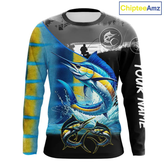 Marlin fishing scales customize performance long sleeves Fishing shirts, Marlin fishing jerseys NQS11563