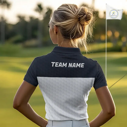 Black and White Golf Polo shirts For Women Custom golf attire for ladies, best golf gifts for women NQS11702