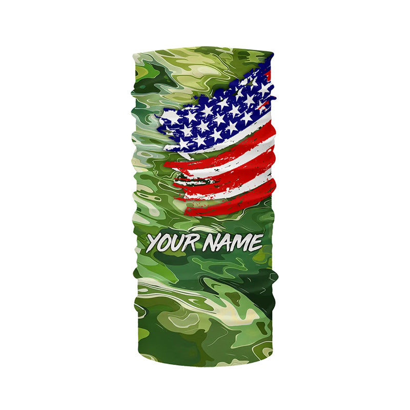Green camo fishing American flag Custom patriot performance long sleeve fishing tournament shirts NQS7388