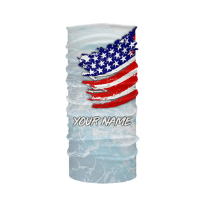 Ocean sea wave camo fishing Custom American flag patriot performance long sleeve fishing jerseys NQS7390