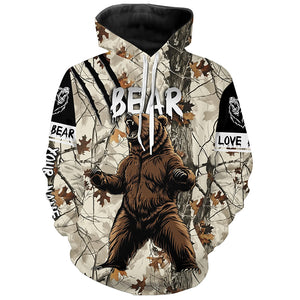 Bear hunter big game hunting camouflage Customize 3D All Over Printed Shirts, Bear hunting apparel NQS4007