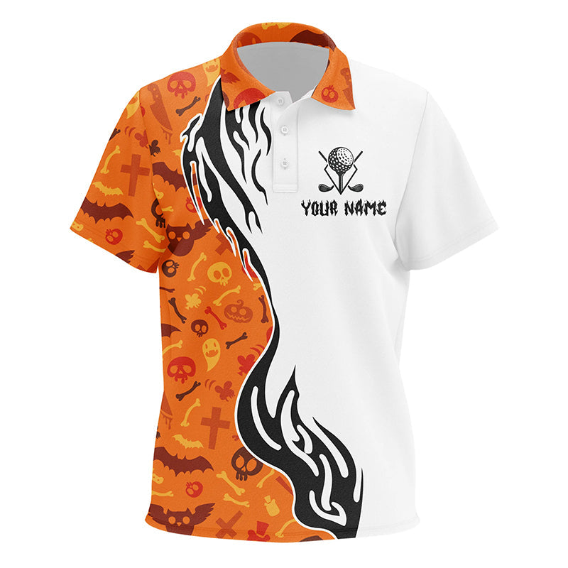 Orange Halloween Kid golf polo shirts custom golf outfits for kid, Halloween golf gifts NQS8597