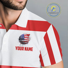 Load image into Gallery viewer, Red, White and Blue American Flag Golf Polo Shirts For Men Custom Patriotic Team Mens Golf Outfit NQS11158