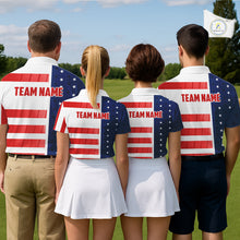 Load image into Gallery viewer, Red, White and Blue American Flag Golf Polo Shirts For Men Custom Patriotic Team Mens Golf Outfit NQS11158