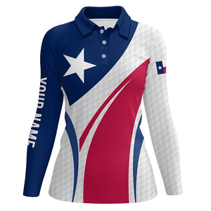 Women golf polo shirt Texas flag custom red, white and blue golf ball skin patriot ladies golf tops NQS7396