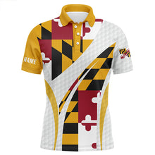 Load image into Gallery viewer, Mens golf polo shirts Maryland flag custom white golf ball skin patriot mens golf wears NQS7397