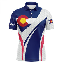 Load image into Gallery viewer, Mens golf polo shirts Colorado flag custom white golf ball skin pattern patriot mens golf wears NQS7398