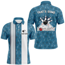 Load image into Gallery viewer, Customized Retro Bowling Team Shirts For Men That&#39;s some bowshit Funny Bowling Pattern Jerseys| Blue NQS8608