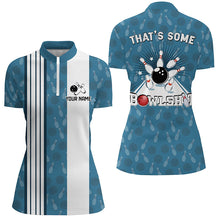 Load image into Gallery viewer, Customized Retro Bowling Team Shirts For Women That&#39;s some bowshit Funny Bowling Pattern Jerseys| Blue NQS8608