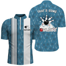 Load image into Gallery viewer, Customized Retro Bowling Team Shirts For Men That&#39;s some bowshit Funny Bowling Pattern Jerseys| Blue NQS8608