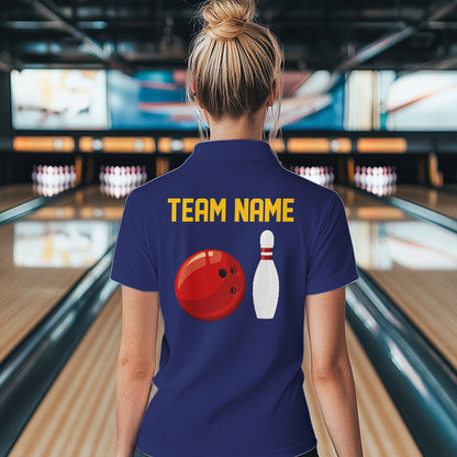 Personalized Yellow and Blue Retro Bowling Shirts For Women custom vintage bowling team jerseys NQS11165