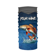 Load image into Gallery viewer, Blue camo Redfish fishing Custom performance long sleeve team Red Drum fishing tournament shirts NQS7728