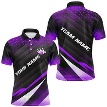 Load image into Gallery viewer, Purple Bowling Custom Men Bowling Polo, Quarter zip Shirts Bowling Team Jerseys Bowling Tournament NQS8409