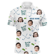Load image into Gallery viewer, Personalized Best Dad By Par Polo Shirt, Custom Kids Face Photo Polo Shirt For Dad, Father&#39;s Day Gift NQS8617