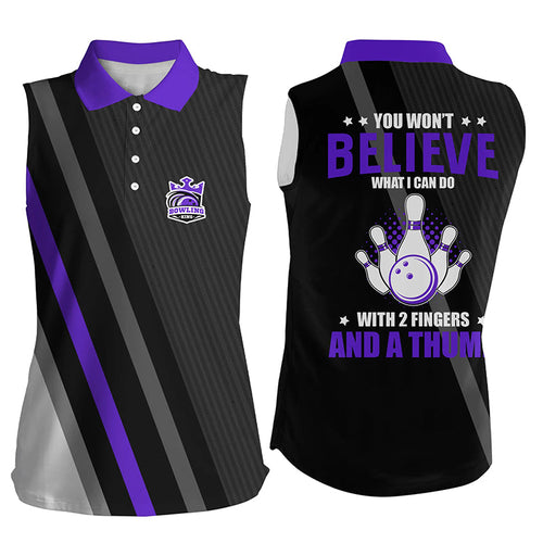 Purple & black sleeveless polo shirts you won't believe what I can do with 2 fingers and a thumb NQS8839
