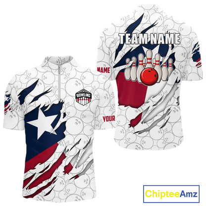 Personalized Texas Flag Camo Bowling Shirts For Men Custom patriotic Texas Bowling Team Jerseys NQS11173