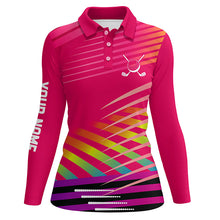 Load image into Gallery viewer, Pink Womens Golf Polo Shirts Custom Name Golf Shirts For Ladies, Personalized Golf Gifts NQS7734
