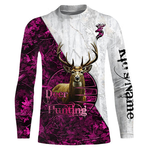 Deer Hunting Pink Winter Camo Customize name Hunting apparel gift for deer hunting lovers NQS665