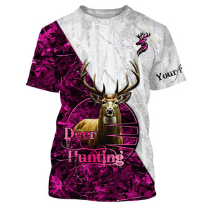 Deer Hunting Pink Winter Camo Customize name Hunting apparel gift for deer hunting lovers NQS665