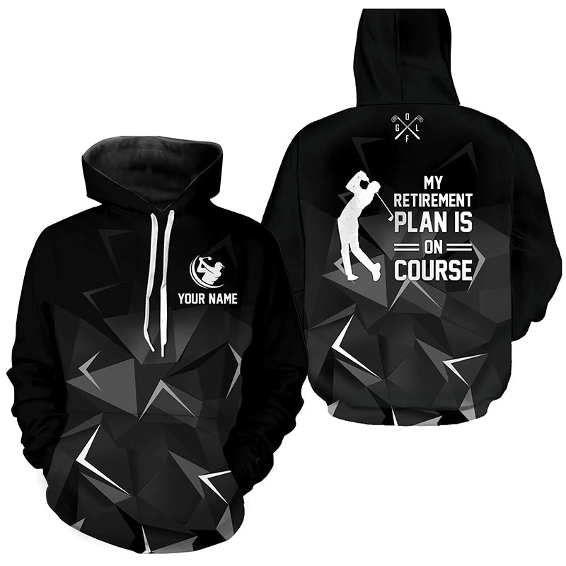 Black Camo golf Hoodies custom golf outfit My retirement plan is on course NQS8413