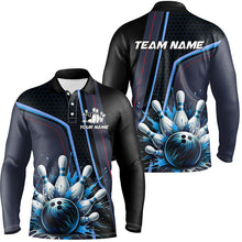 Load image into Gallery viewer, Personalized Bowling shirt for Men Custom Team&#39;s Name Bowling League Jersey, Gift For Bowlers | Blue NQS8852