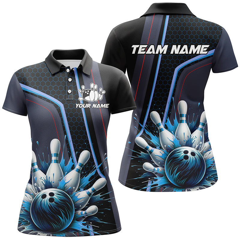 Personalized Bowling shirt for Women Custom Team's Name Bowling League Jersey, Gift For Bowlers | Blue NQS8852