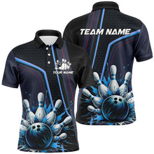 Load image into Gallery viewer, Personalized Bowling shirt for Men Custom Team&#39;s Name Bowling League Jersey, Gift For Bowlers | Blue NQS8852