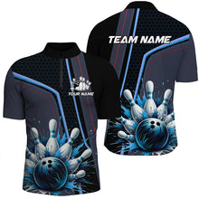 Load image into Gallery viewer, Personalized Bowling shirt for Men Custom Team&#39;s Name Bowling League Jersey, Gift For Bowlers | Blue NQS8852