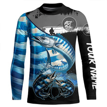 Load image into Gallery viewer, Wahoo fishing scales customize performance long sleeves Fishing shirts, Wahoo fishing jerseys NQS6956