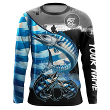 Load image into Gallery viewer, Wahoo fishing scales customize performance long sleeves Fishing shirts, Wahoo fishing jerseys NQS6956