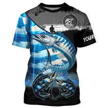 Load image into Gallery viewer, Wahoo fishing scales customize performance long sleeves Fishing shirts, Wahoo fishing jerseys NQS6956